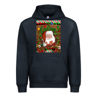 Navy Christmas Feeling Jolly Santa Urban Hoodie - Artiststas