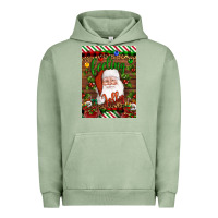 Pigment Oil Green Christmas Feeling Jolly Santa Urban Hoodie - Artiststas
