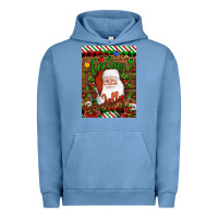 Pigment Pebble Blue Christmas Feeling Jolly Santa Urban Hoodie - Artiststas