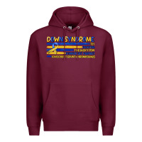 Burgundy down syndrome Premium Hoodie - Artiststas