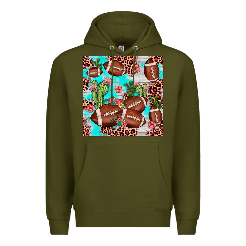Football Leopard Cactus Seamless Pattern Premium Hoodie by JahusDesignShop | Teevron