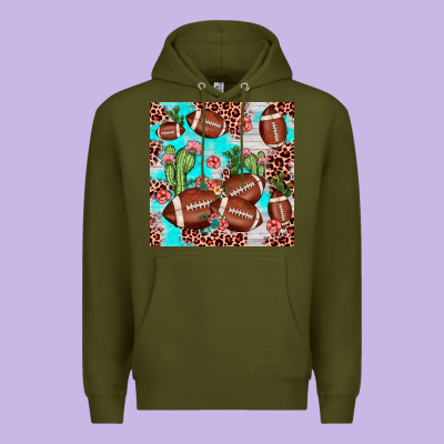 Football Leopard Cactus Seamless Pattern Premium Hoodie Designed By Jahusdesignshop