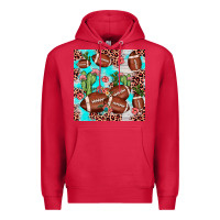Cardinal football leopard cactus seamless pattern Premium Hoodie - JahusDesignShop