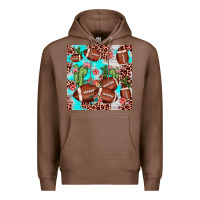 Chestnut football leopard cactus seamless pattern Premium Hoodie - JahusDesignShop