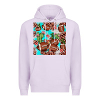 Lilac football leopard cactus seamless pattern Premium Hoodie - JahusDesignShop