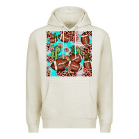 Oatmeal Heather football leopard cactus seamless pattern Premium Hoodie - JahusDesignShop