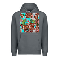 Rock football leopard cactus seamless pattern Premium Hoodie - JahusDesignShop