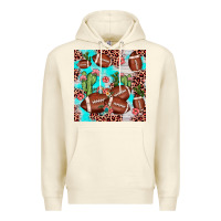 Sandshell football leopard cactus seamless pattern Premium Hoodie - JahusDesignShop