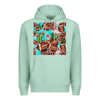 Seafoam football leopard cactus seamless pattern Premium Hoodie - JahusDesignShop