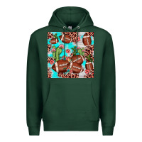 Sports Green football leopard cactus seamless pattern Premium Hoodie - JahusDesignShop