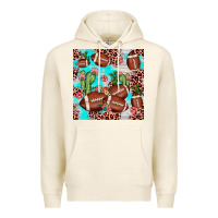 Tofu football leopard cactus seamless pattern Premium Hoodie - JahusDesignShop