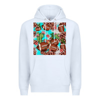 White football leopard cactus seamless pattern Premium Hoodie - JahusDesignShop