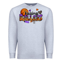 Heather Grey raising ballers basketball Premium Sweatshirt - Zillion Design Studio