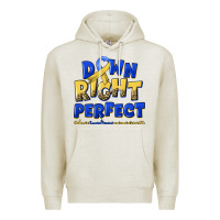 Oatmeal Heather down right perfect down syndrome Premium Hoodie - Artiststas