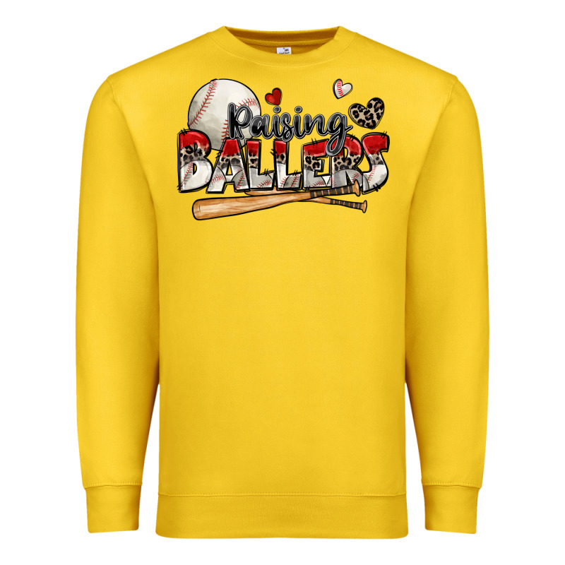 Raising Ballers Baseball Premium Sweatshirt by Zillion Design Studio | Teevron