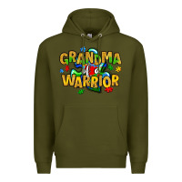 Army Green grandma of a warrior Premium Hoodie - Artiststas