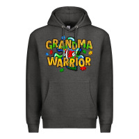 Charcoal Heather grandma of a warrior Premium Hoodie - Artiststas