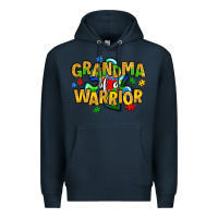 Navy grandma of a warrior Premium Hoodie - Artiststas