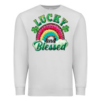 Dove Grey Lucky and blessed rainbow Premium Sweatshirt - RanaPortraitStore