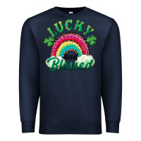 Navy Lucky and blessed rainbow Premium Sweatshirt - RanaPortraitStore