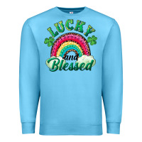 Ocean Blue Lucky and blessed rainbow Premium Sweatshirt - RanaPortraitStore