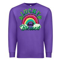 Purple Lucky and blessed rainbow Premium Sweatshirt - RanaPortraitStore