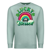 Seafoam Lucky and blessed rainbow Premium Sweatshirt - RanaPortraitStore