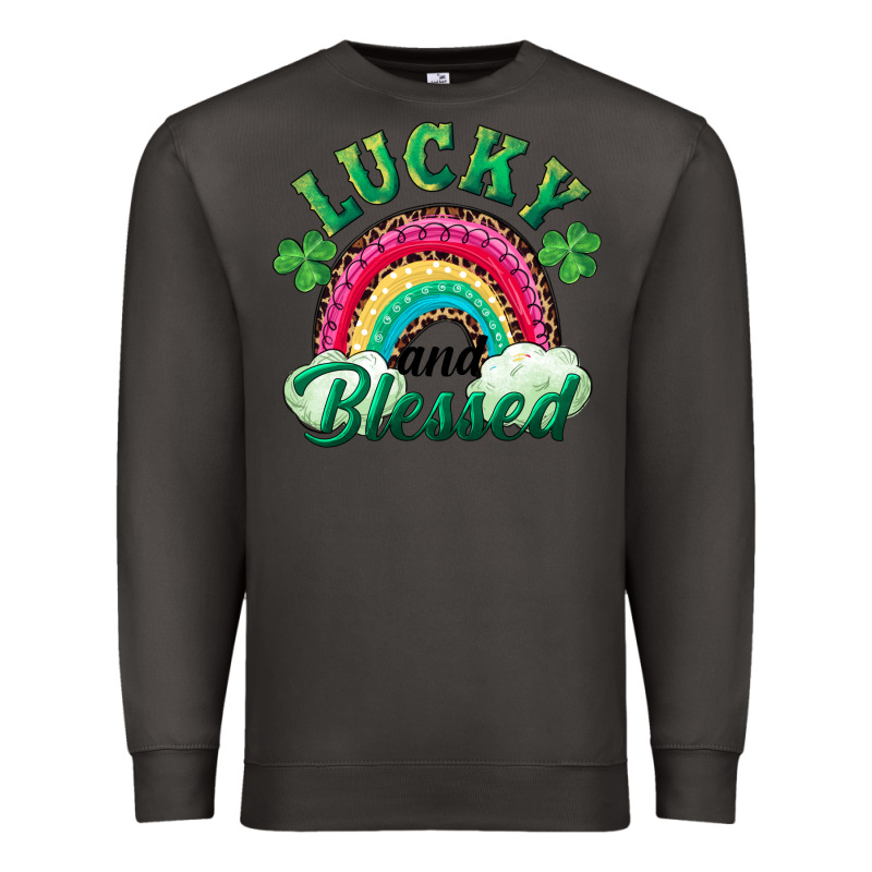 Lucky And Blessed Rainbow Premium Sweatshirt by RanaPortraitStore | Teevron