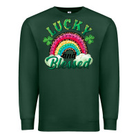 Sports Green Lucky and blessed rainbow Premium Sweatshirt - RanaPortraitStore