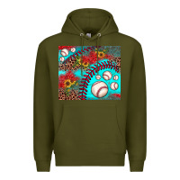 Army Green baseball leopard turquoise sunflower Premium Hoodie - JahusDesignShop
