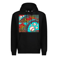 Black baseball leopard turquoise sunflower Premium Hoodie - JahusDesignShop