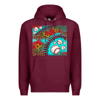 Burgundy baseball leopard turquoise sunflower Premium Hoodie - JahusDesignShop