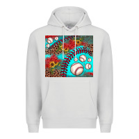 Dove Grey baseball leopard turquoise sunflower Premium Hoodie - JahusDesignShop