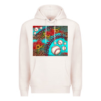 Pale Pink baseball leopard turquoise sunflower Premium Hoodie - JahusDesignShop