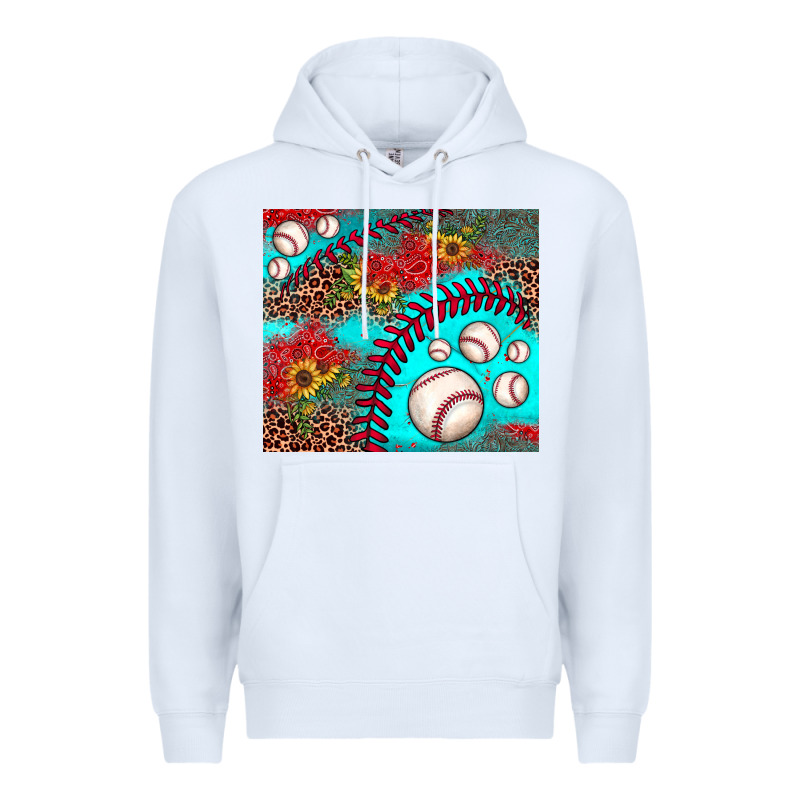 Baseball Leopard Turquoise Sunflower Premium Hoodie by JahusDesignShop | Teevron
