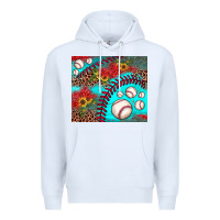 White baseball leopard turquoise sunflower Premium Hoodie - JahusDesignShop