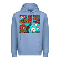 Colony Blue baseball leopard turquoise sunflower Premium Hoodie - JahusDesignShop