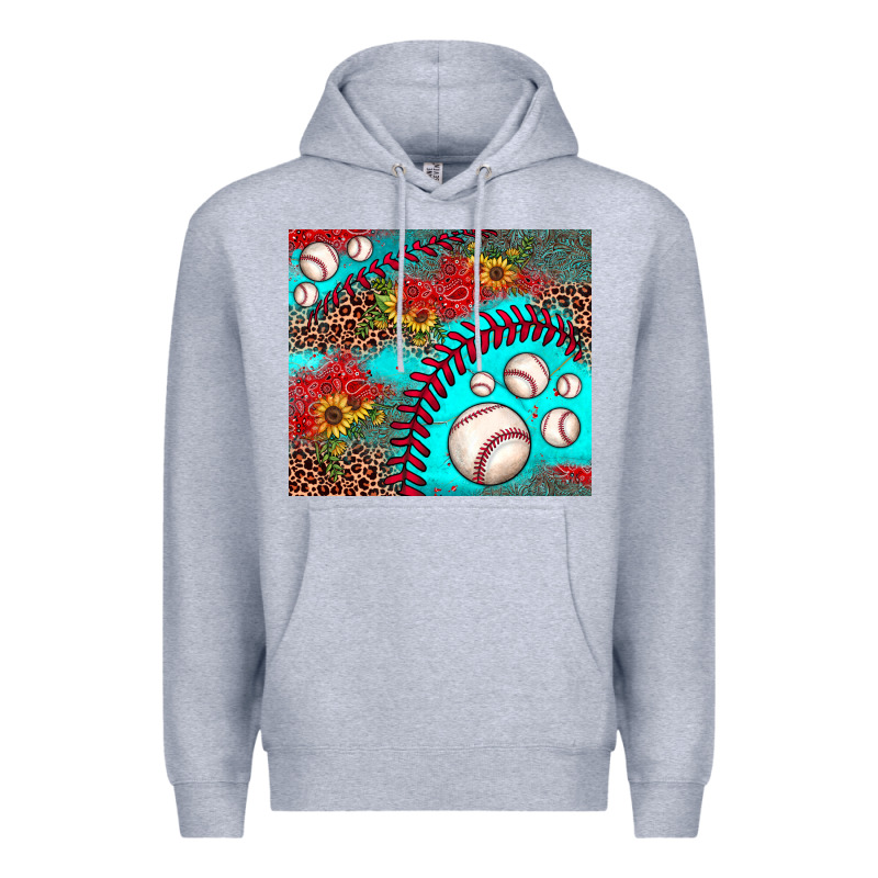 Baseball Leopard Turquoise Sunflower Premium Hoodie by JahusDesignShop | Teevron