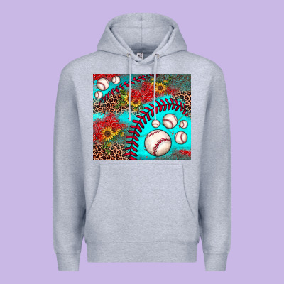 Baseball Leopard Turquoise Sunflower Premium Hoodie Designed By Jahusdesignshop