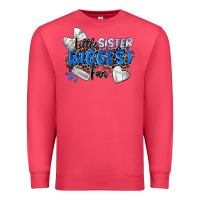 Little Sister Biggest Fan Volleyball Premium Sweatshirt | Teevron
