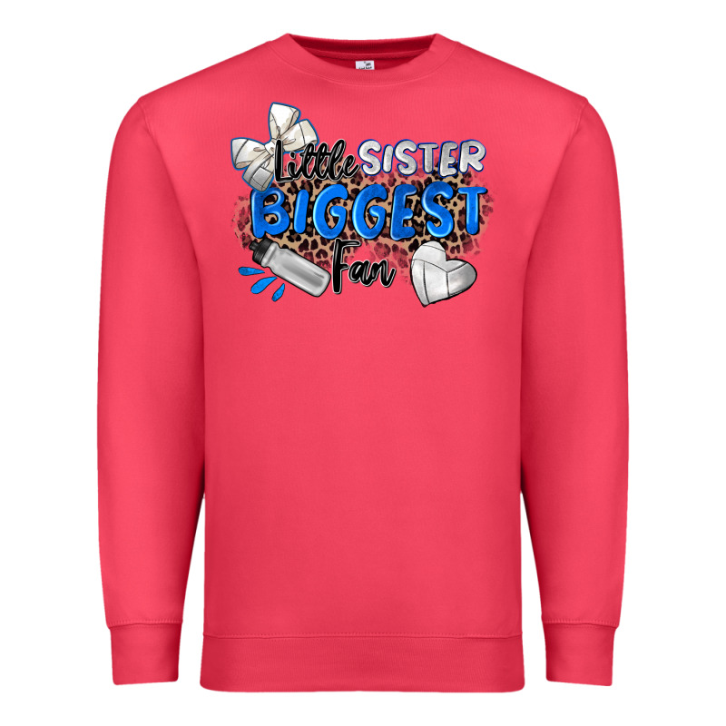 Little Sister Biggest Fan Volleyball Premium Sweatshirt by Zillion Design Studio | Teevron