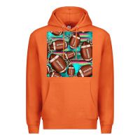 Carrot football leopard turquoise seamless pattern Premium Hoodie - JahusDesignShop