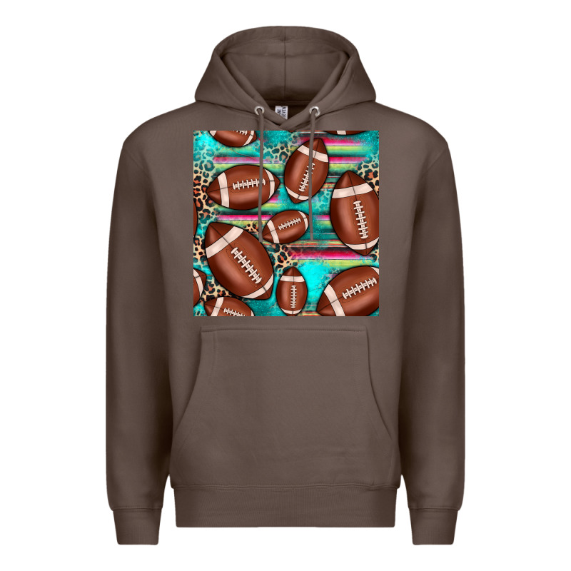Football Leopard Turquoise Seamless Pattern Premium Hoodie by JahusDesignShop | Teevron