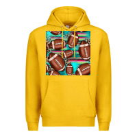 Lemon football leopard turquoise seamless pattern Premium Hoodie - JahusDesignShop