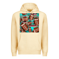 Pina Colada football leopard turquoise seamless pattern Premium Hoodie - JahusDesignShop