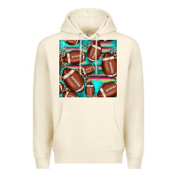 Sandshell football leopard turquoise seamless pattern Premium Hoodie - JahusDesignShop