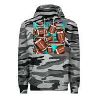 Slate Camo football leopard turquoise seamless pattern Premium Hoodie - JahusDesignShop