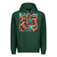 Sports Green football leopard turquoise seamless pattern Premium Hoodie - JahusDesignShop