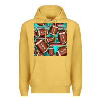 Antique Gold football leopard turquoise seamless pattern Premium Hoodie - JahusDesignShop