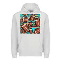 Dove Grey football leopard turquoise seamless pattern Premium Hoodie - JahusDesignShop